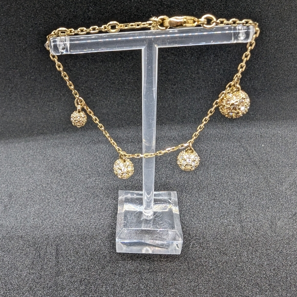 Swarovski Gold Charms Art Deco Globe Bracelet - Picture 2 of 5